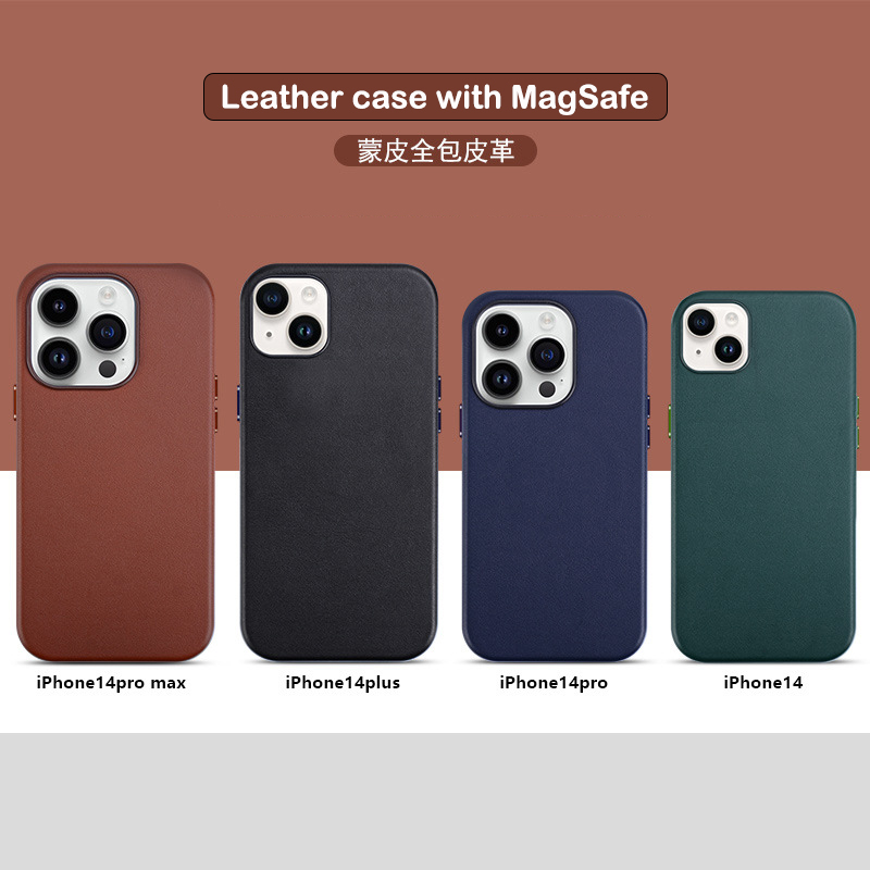 iPhone 14 leather case with MagSafe